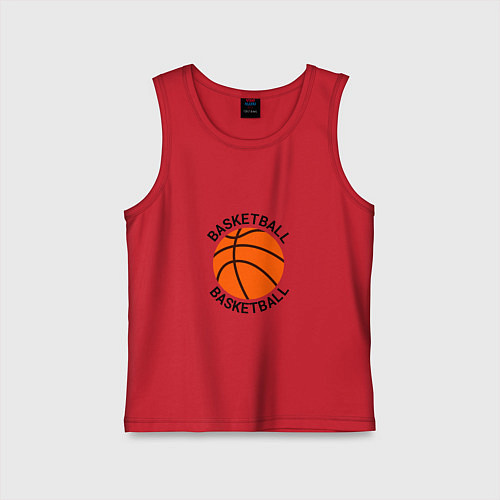 Детская майка Эмблема баскетбольный мяч basketball / Красный – фото 1