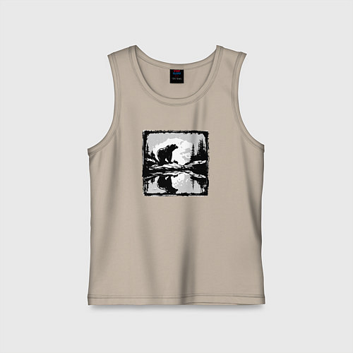 Детская майка Медведи жизнь в дикой природе / Миндальный – фото 1