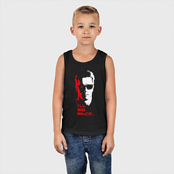 Майка детская хлопок Я вернусь - терминатор, цвет: черный — фото 2