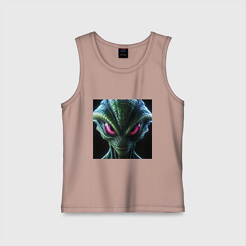 Детская майка Красноглазый пришелец / Пыльно-розовый – фото 1