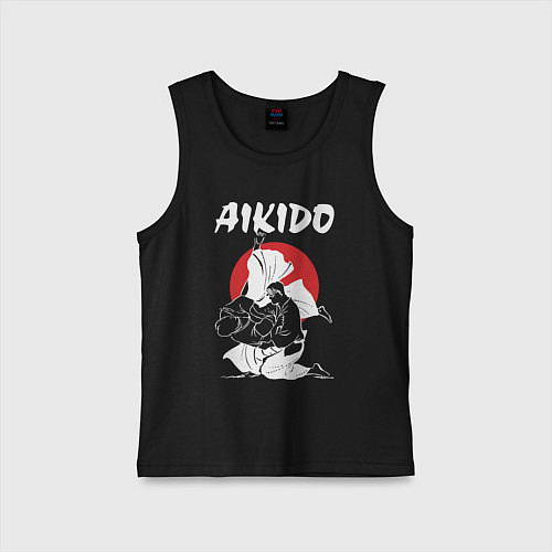 Детская майка Айкидо - боевое искусство / Черный – фото 1