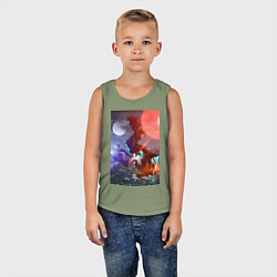 Майка детская хлопок Моя геройская академия Кацуки Бакуго Идзуку Мидори, цвет: авокадо — фото 2