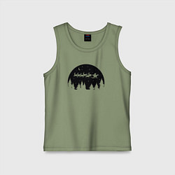 Майка детская хлопок Night Santa Claus, цвет: авокадо