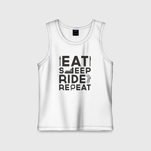 Детская майка Eat sleep ride repeat / Белый – фото 1
