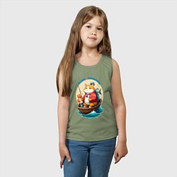 Майка детская хлопок Рыбалка: чтобы клевалось, цвет: авокадо — фото 2