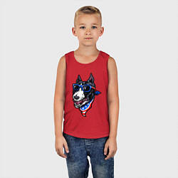 Майка детская хлопок Американский пёсик, цвет: красный — фото 2