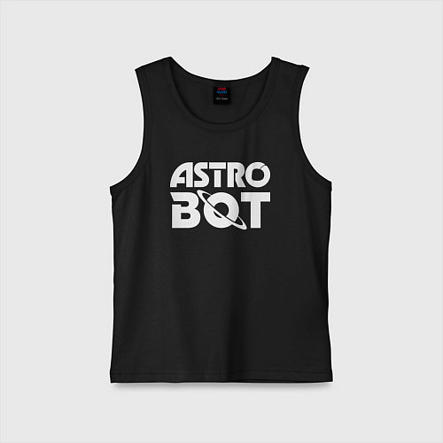 Детская майка Astro bot logo / Черный – фото 1
