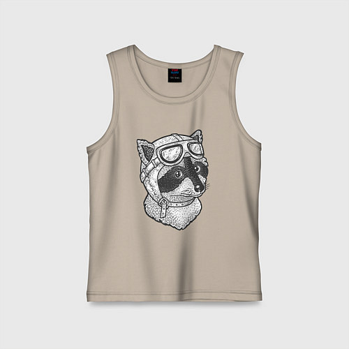 Детская майка Енотик лётчик / Миндальный – фото 1