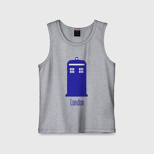 Детская майка Tardis - London / Меланж – фото 1