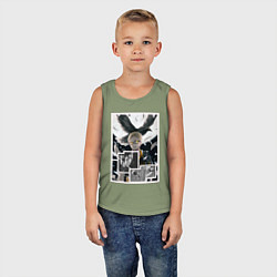 Майка детская хлопок Цукишима: Волейбол - Haikyuu, цвет: авокадо — фото 2