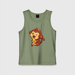 Майка детская хлопок Monkey banana, цвет: авокадо