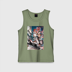 Майка детская хлопок Реинкарнация безработного Эрис Бореас Грейрат Орст, цвет: авокадо