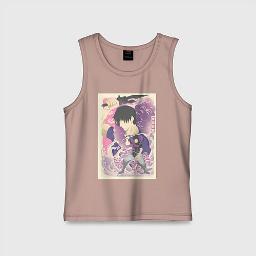 Детская майка Магическая битва Тодзи Фусигуро сильнейший / Пыльно-розовый – фото 1