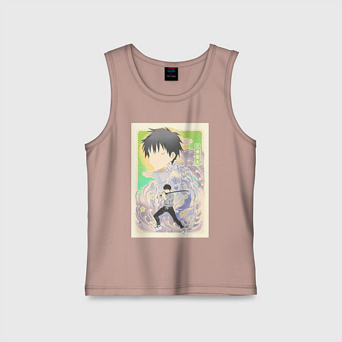 Детская майка Магическая битва Юта Оккоцу арт / Пыльно-розовый – фото 1