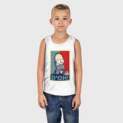 Майка детская хлопок Homer with donut, цвет: белый — фото 2