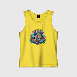 Майка детская хлопок Город Уфа, цвет: желтый