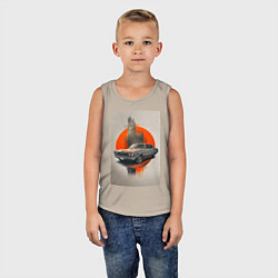 Майка детская хлопок Постер машины, цвет: миндальный — фото 2