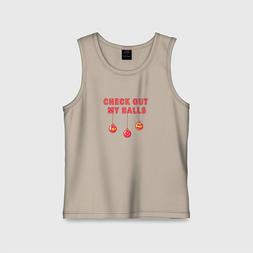 Детская майка Новогодние шарики / Миндальный – фото 1