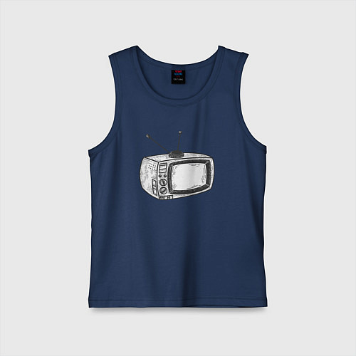 Детская майка Retro TV / Тёмно-синий – фото 1
