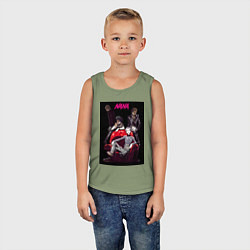 Майка детская хлопок Нана Осаки группа, цвет: авокадо — фото 2