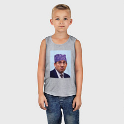 Майка детская хлопок Michael Scott - Prison mike the office meme, цвет: меланж — фото 2