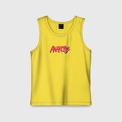 Майка детская хлопок Надпись анархия калиграфия, цвет: желтый