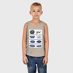 Майка детская хлопок Ford логотип, цвет: миндальный — фото 2