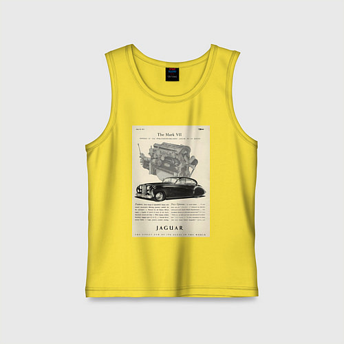 Детская майка Jaguar авто / Желтый – фото 1