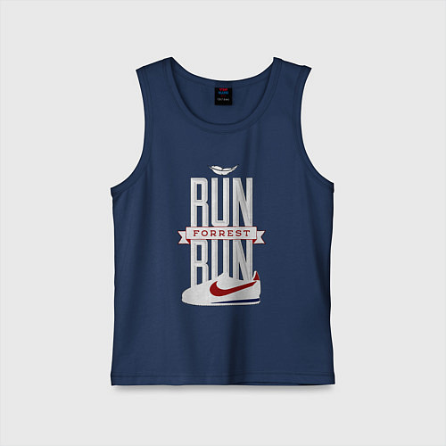 Детская майка Forrest Gump - run Forrest run / Тёмно-синий – фото 1