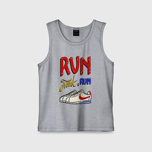 Детская майка Форест Гамп - беги Форрест беги / Меланж – фото 1