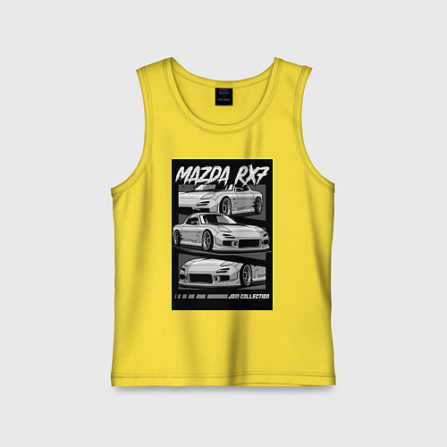 Детская майка Mazda rx-7 JDM авто / Желтый – фото 1