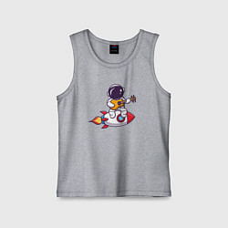 Майка детская хлопок Гитарист космонавт, цвет: меланж