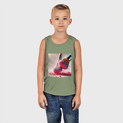 Майка детская хлопок Розовый макияжный вихрь, цвет: авокадо — фото 2