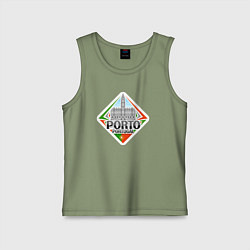 Майка детская хлопок Порту - Португалия, цвет: авокадо