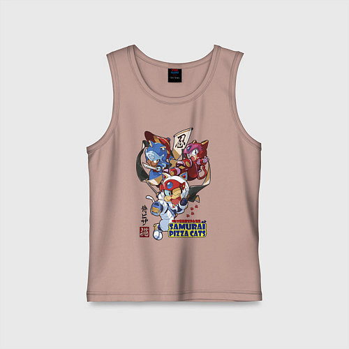 Детская майка Samurai pizza cats / Пыльно-розовый – фото 1