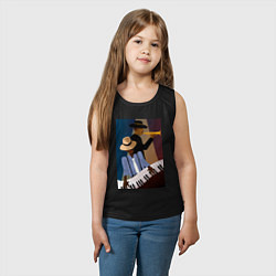 Майка детская хлопок Музыкант джаз, цвет: черный — фото 2