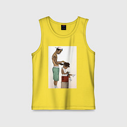 Майка детская хлопок Парикмахер, цвет: желтый