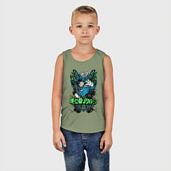 Майка детская хлопок Моя геройская академия главный герой Деку, цвет: авокадо — фото 2