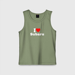 Детская майка I love Subaru sport
