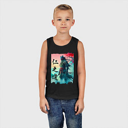 Майка детская хлопок Japanese samurai - ghost of Tsushima sketch, цвет: черный — фото 2