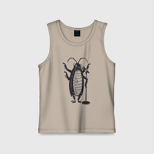 Детская майка Тараканчик певец / Миндальный – фото 1