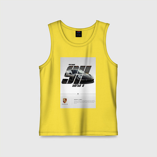 Детская майка Porsche 911 стильный автомобиль / Желтый – фото 1