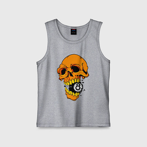 Детская майка Череп и бильярдный шар 8 / Меланж – фото 1