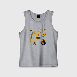 Майка детская хлопок Геодезист атрибуты, цвет: меланж