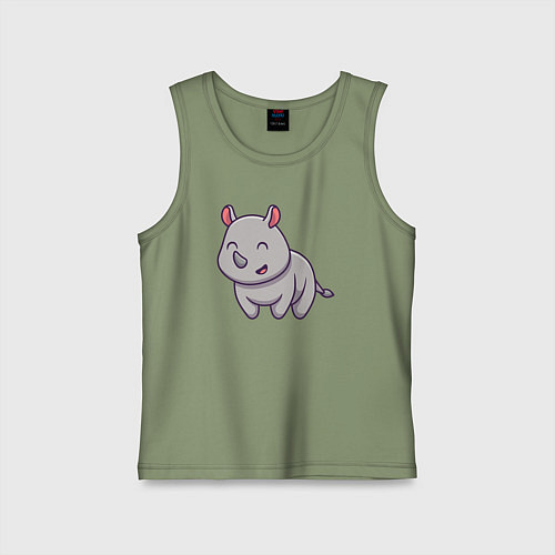 Детская майка Весёлый носорог / Авокадо – фото 1