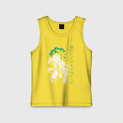 Майка детская хлопок Моя геройская академия Изуку Мидория Деку, цвет: желтый