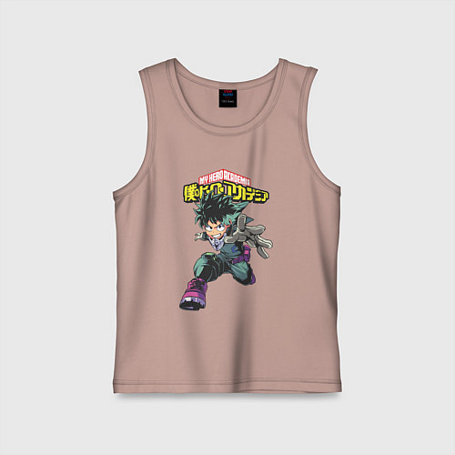 Детская майка Моя геройская академия Мидория / Пыльно-розовый – фото 1