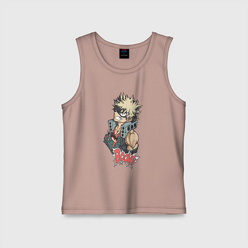 Детская майка Моя геройская академия Бакуго взрыв / Пыльно-розовый – фото 1