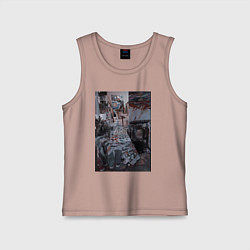 Майка детская хлопок Художественный творческий беспорядок, цвет: пыльно-розовый