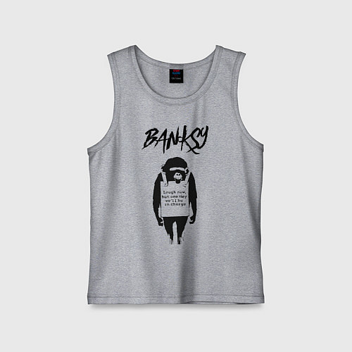 Детская майка Обезьяна граффити уличное искусство Banksy / Меланж – фото 1